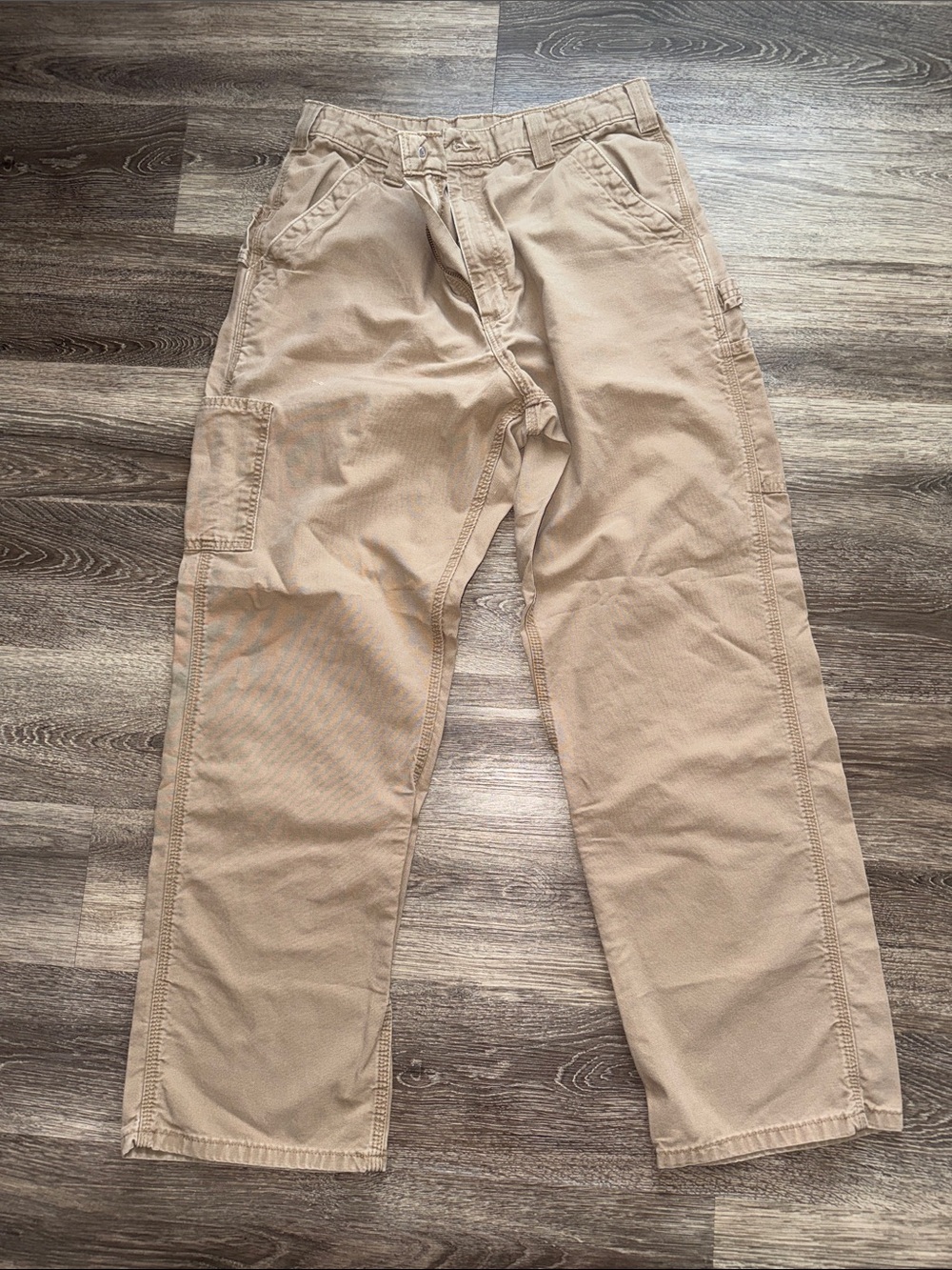 Carhartt B151 DKH Carpenter Pants 34x32 Khaki Original Dungaree Fit Workwear